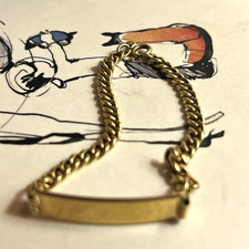 Vintage 1974 Finnish Solid 14K Gold Identity Bracelet 5g - Hallmarked 585