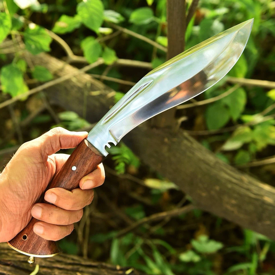 Cuchillo táctico de caza DAMASCUS BOWIE hoja fija GURKHA KUKRI Nepal Foto 4 de 4