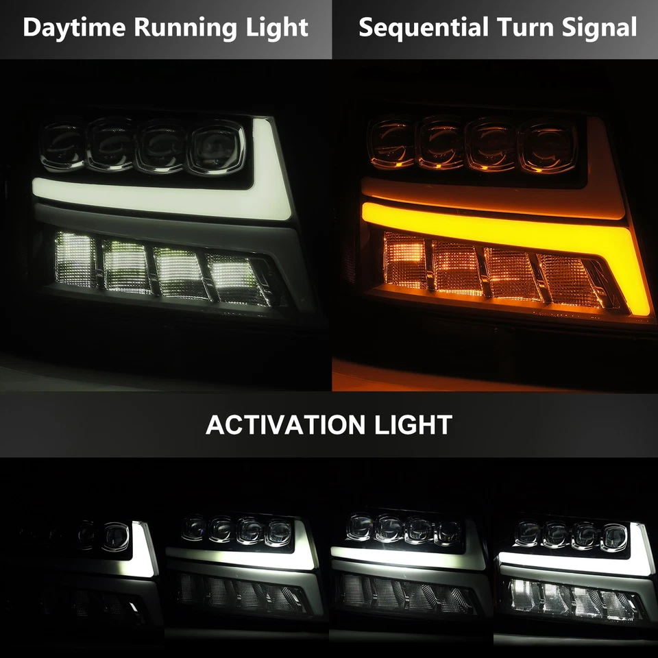 Faros negros para Chevrolet Tahoe/07-13 Avalanche serie LED NOVA Foto 2 de 4