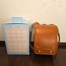Camel Randoseru for Girls Box and Cover Included Natural Finish School Bag