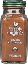 Simply Organic Organic Ground Ceylon Cinnamon, GMO Free 2.08 oz Bottle