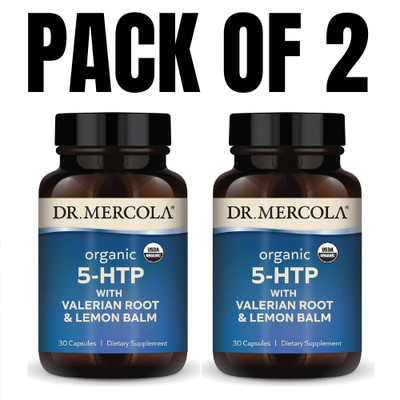 Dr. Mercola Organic 5-HTP with Valerian & Lemon Balm   30 Capsules (Pack of 2)