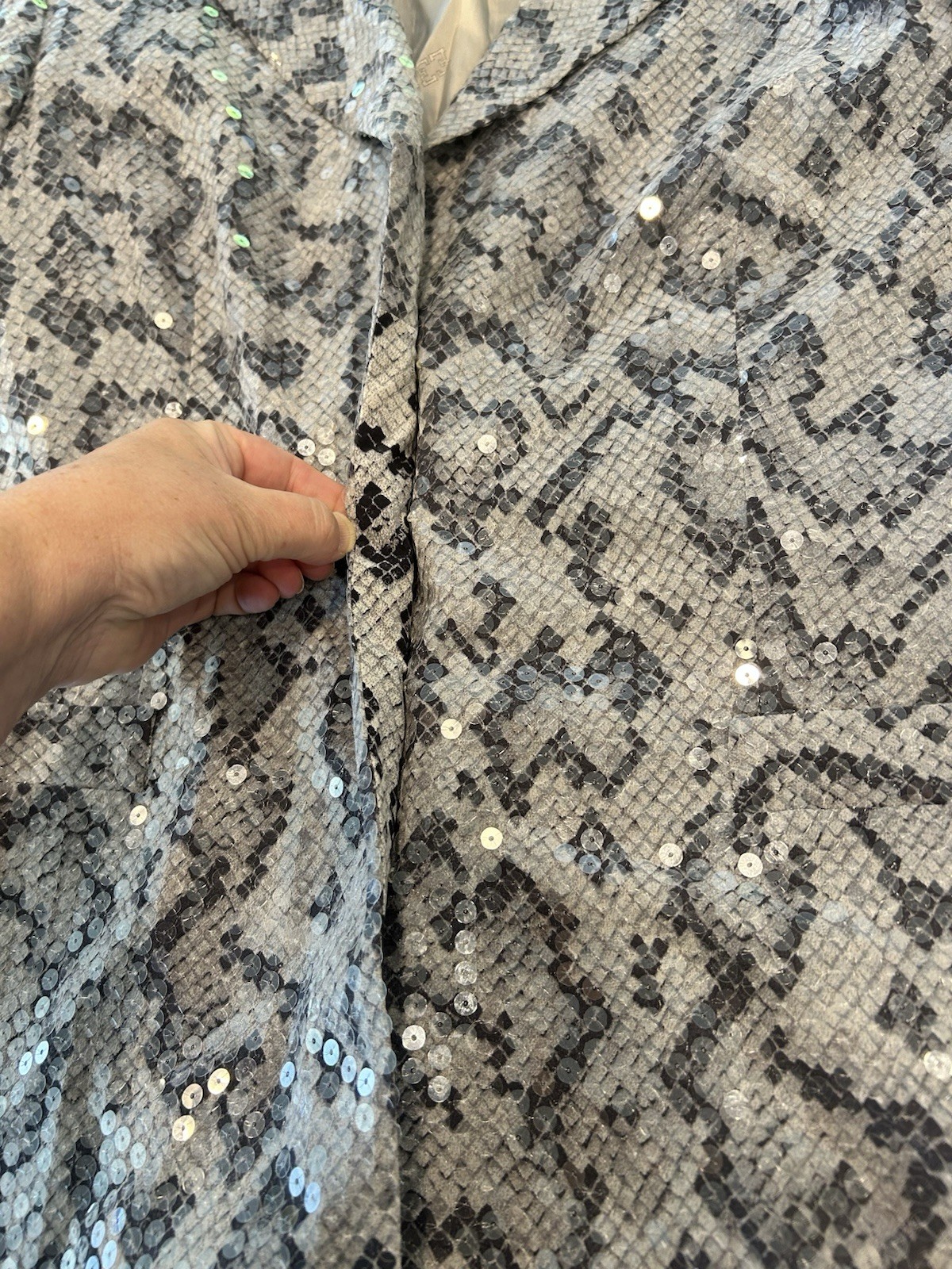 ESCADA Evening Jacket Womens 42 Python Print Sequ… - image 12