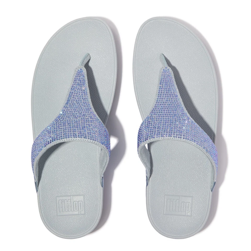 COMODA CHANCLA ERGONOMICA MUJER FITFLOP LULU CRYSTAL EMBELLISHED  AZUL - Imagen 3 de 4