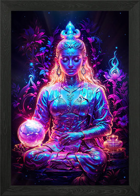 Bhumi Devi in Meditation gerahmtes Wandbild Poster Leinwanddruck Bild