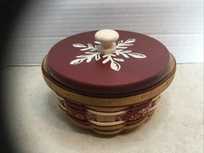 LONGABERGER 2010 "LITTLE FALLING SNOW" CHRISTMAS BASKET COMBO