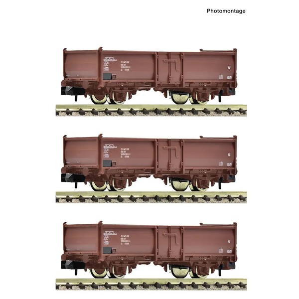 Fleischmann 6660158 N 3-Tlg. Set: Offene GüTerwagen, DR-image