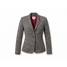 Old Navy Women XS Gray Textured Marl Single Button Blazer Jacket Burgundy Lining
