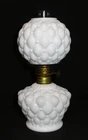 Miniature Antique Oil Lamp ~ Quilted Milk Glass ~ Gone with the Wind ~ Complete