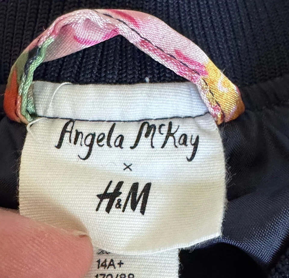 Chaqueta H&M Angela McKay Colaboración Niñas Talla 20/14Y+ Multicolor Floral Satén Bombardero Foto 4 de 4