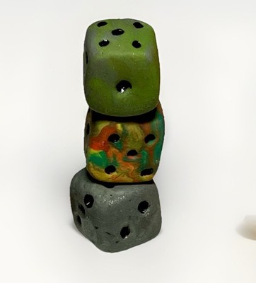 Pair of Dice 6 Sided Handmade for Board Games - Multicolored Unique - Customize