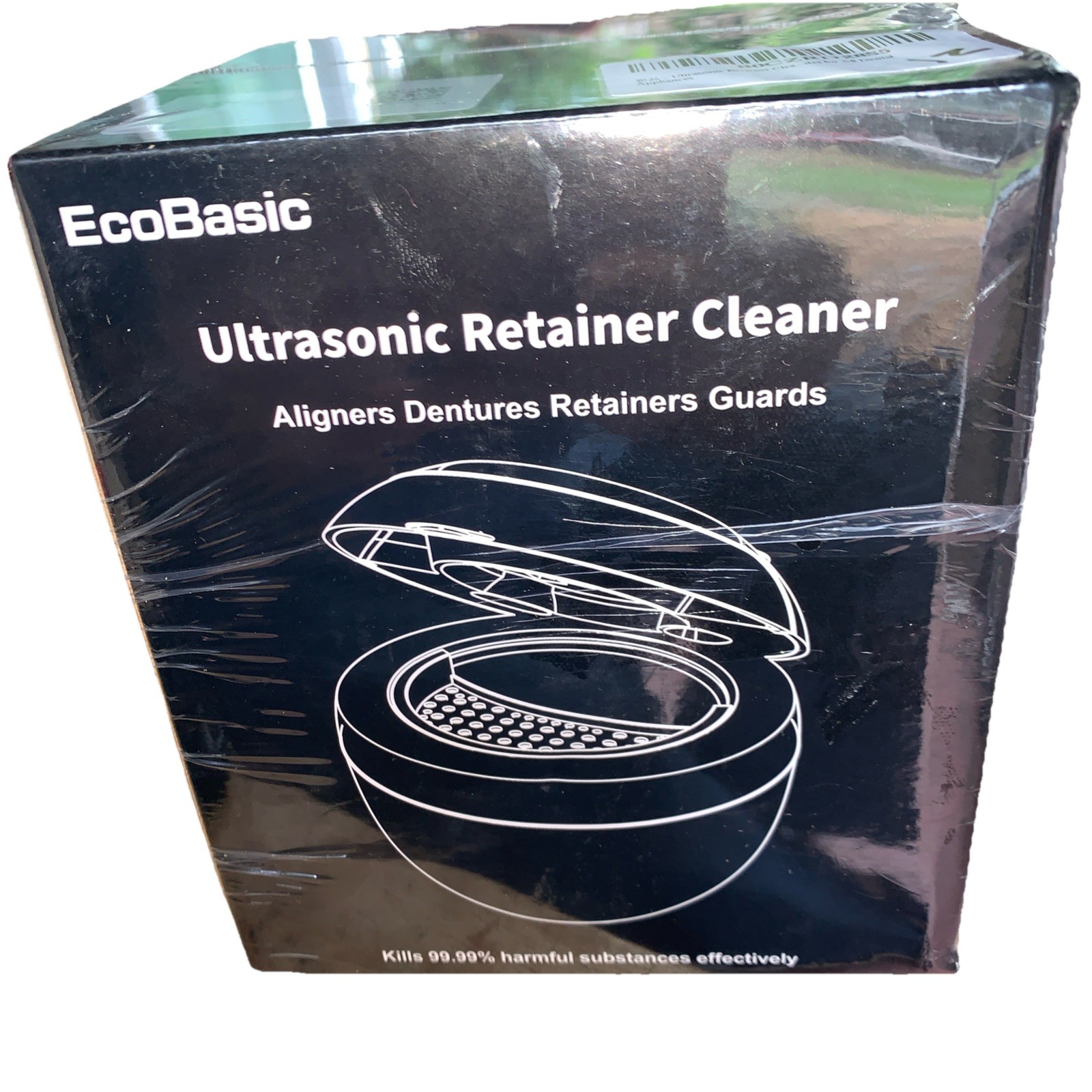ECOBASIC ULTRASONIC RETAINER CLEANER MACHINE DENTURES MOUTH GUARDS - BLACK !!