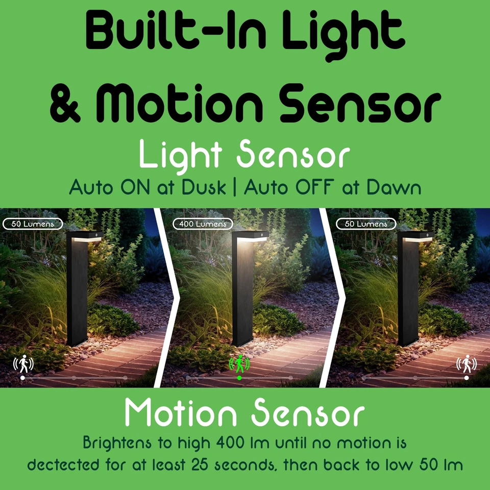 - Solar Pathway Lights - Walkway Solar Lights for Outside - PIR Sensor & Two ... - Image 3 of 4