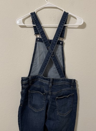 Cat & Jack GIRLS BIB OVERALLS BLUE XL (14/16) YOUTH DENIM JEANS SUPER STRETCH - Picture 3 of 4