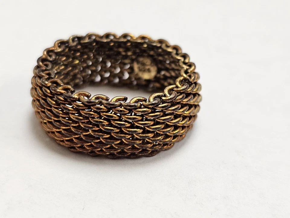 ANILLO DOMO MALLA 925 PLATA ESTERLINA TIFFANY, T & CO VINTAGE 8,5 GR TALLA 10 Foto 4 de 4