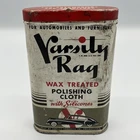 Vintage 1937 Varsity Rag Auto Polishing Cloth for Car and Furniture ~ Tin w/Rag