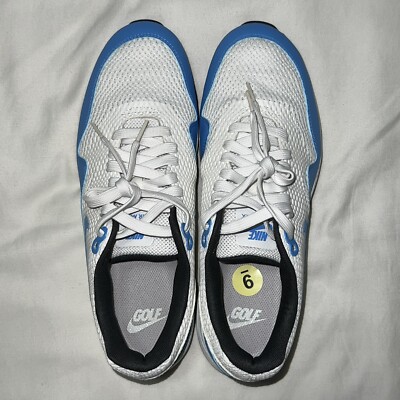 Nike Air Max 1 G Golf Shoes Mens 9 Women's 10.5 CI7576-101 White