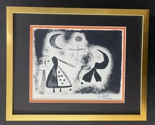 JOAN MIRO 1971 BEAUTIFUL SIGNED PRINT MATTED 11 X 14 + BUY IT NOW!! LIST $695 