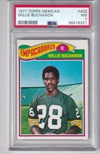 1977 Topps Mexican #  402  WILLIE BUCHANON  Packers  San Diego  PSA 7  