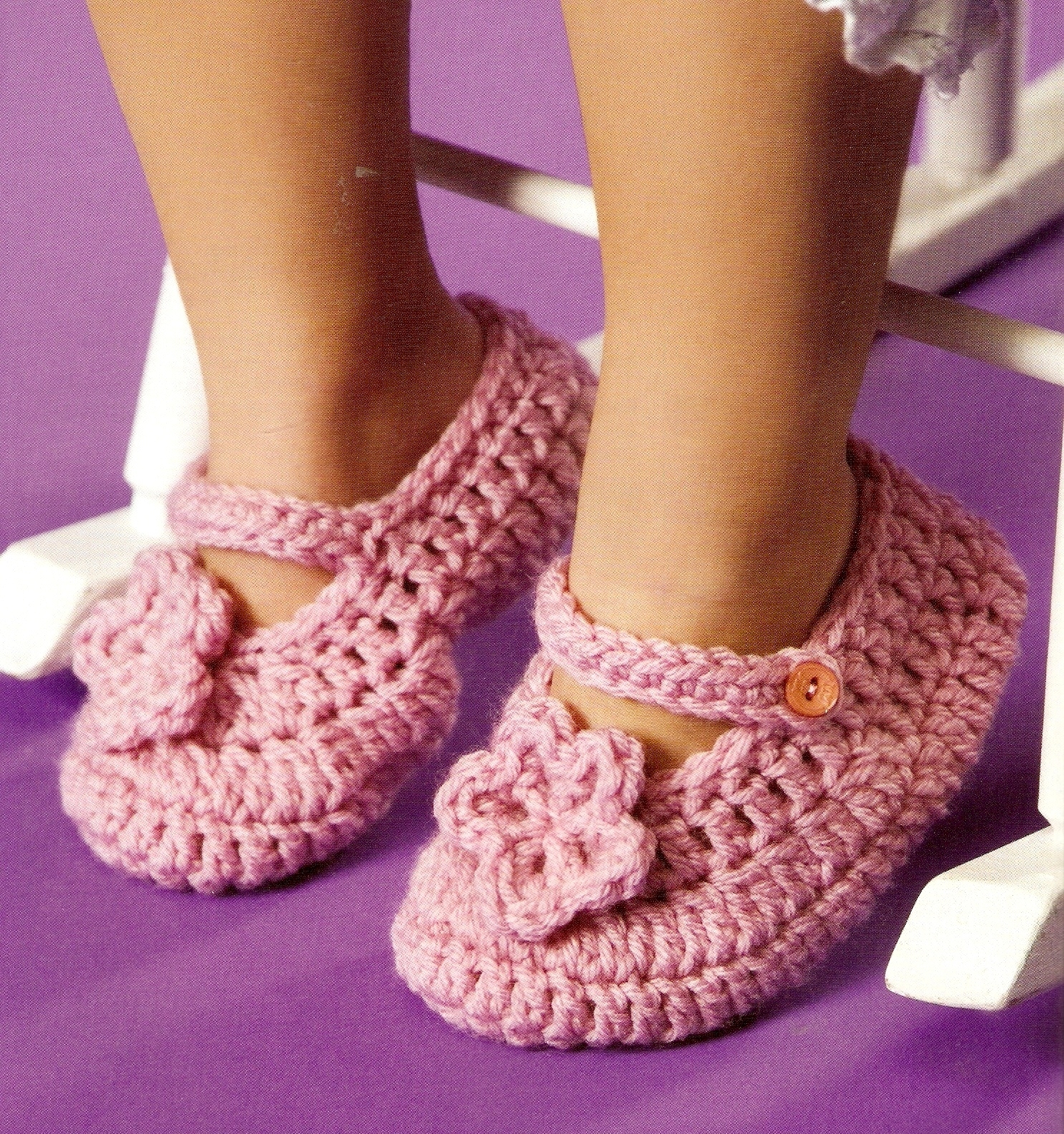 SAOLA DOLCI PANTOFOLE modello uncinetto Mary Janes bambino floreale SOLO ISTRUZIONI