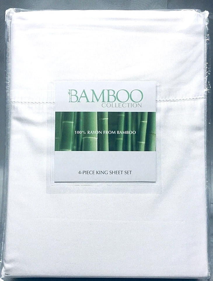 Juego de sábanas de sarga de bambú White King Cool X-DEEP Caro Home Environment Parent Co Foto 2 de 4