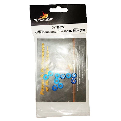 Dynamite 4mm Countersunk Washer 10 Pack - Blue DYN8522 - Image 2 of 2