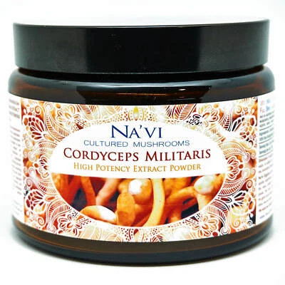 NA'VI ORGANICS Full Spectrum Cordyceps Militaris Fruiting Body Extract Powder - Superior Grade