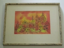 VINTAGE MODERNIST PAINTING MID CENTURY CHINESE JAPANESE SIGNED KOREAN ABSTRACT