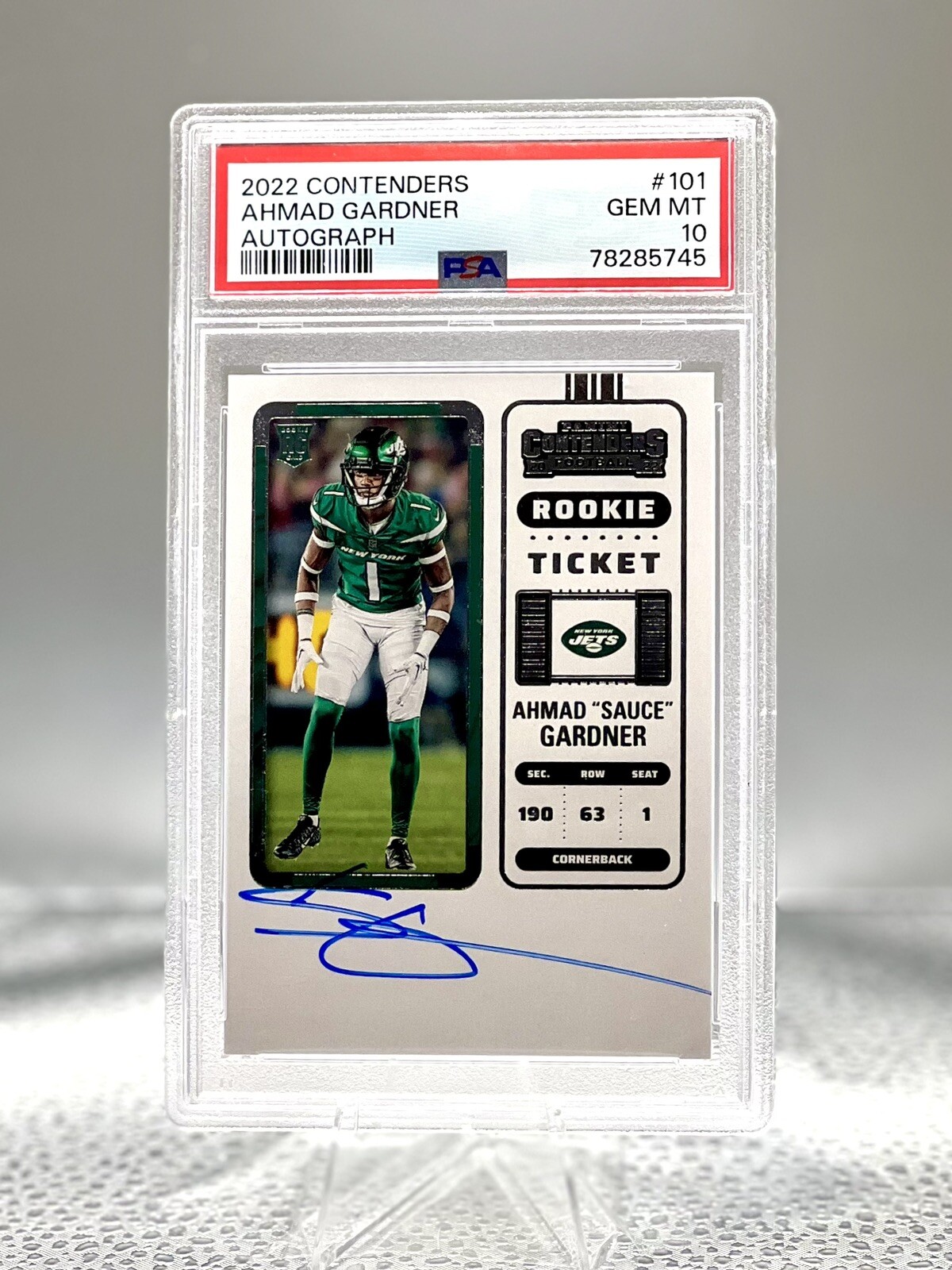 2022 Panini Contenders Ahmad Sauce Gardner Rookie Ticket Auto PSA 10