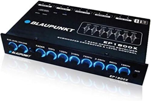 Blaupunkt EP1800X 7-Band Car Audio Graphic Equalizer with Front 3.5mm Auxiliary - Afbeelding 1 van 8