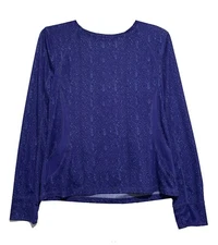 Tek Gear, Blue Geometric Print Long Sleeve Activewear T-Shirt, size XL