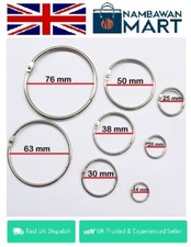 Metal SPLIT RING Loop Hinges Book Binder Album Key-chain Scrapbook UK NEW AC1020