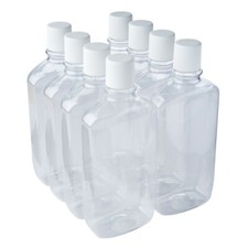 8 Pack 16 OZ Plastic Clear Empty Refillable Bottles for liquids, aromatherapy an