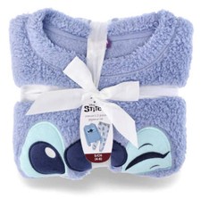 Disney Women's and Women  s Plus Stitch Plush Pajama Set, 2-Piece