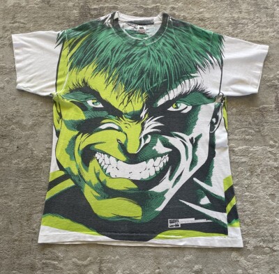Vintage 90s Hulk Marvel Comics AOP All Over Print T Shirt Men’s XL RARE 