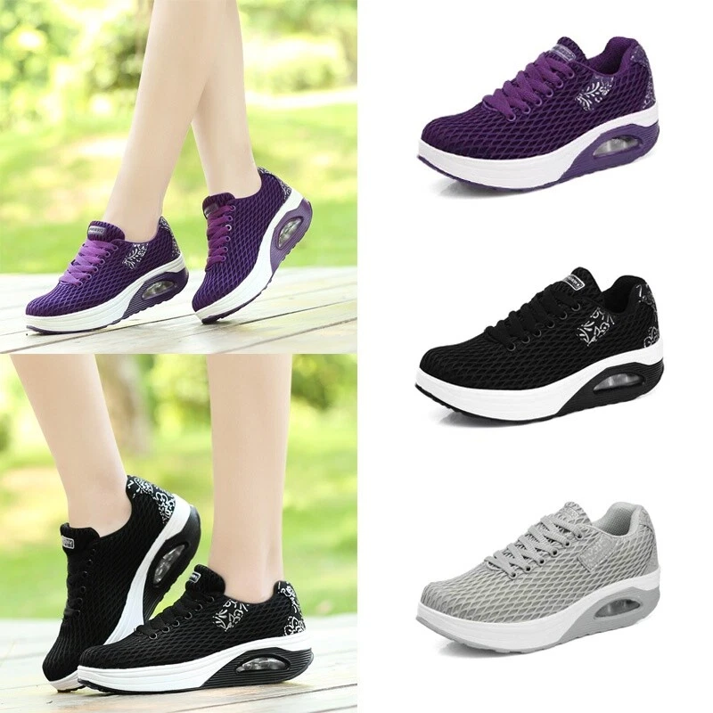 Zapatos tonificantes transpirables para mujer Zapatillas deportivas ligeras con amortiguación de aire Foto 2 de 4