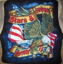 New Eagle Stars and Stripes Forever USA US American Waving Flag Fleece Blanket