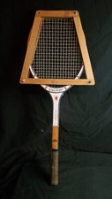 Vintage Slazenger Windsor Tennis Racket And Press Fibre Welded Throat