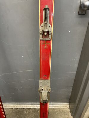 Vintage WOOD SKIS Pair wall art cabin decor downhill wooden set