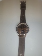 Vintage Women's Wristwatch Copper Mesh Band Quartz Sold As Is