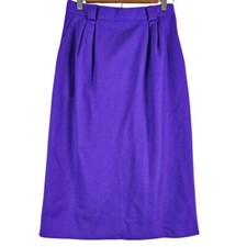 Requirements vintage 100 wool midi pencil skirt pleated pockets purple size 10