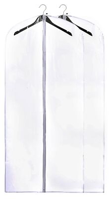 Clear Vinyl Garment Bags 2 Pack Dust-Free 24x54'' Suits Dresses Gowns