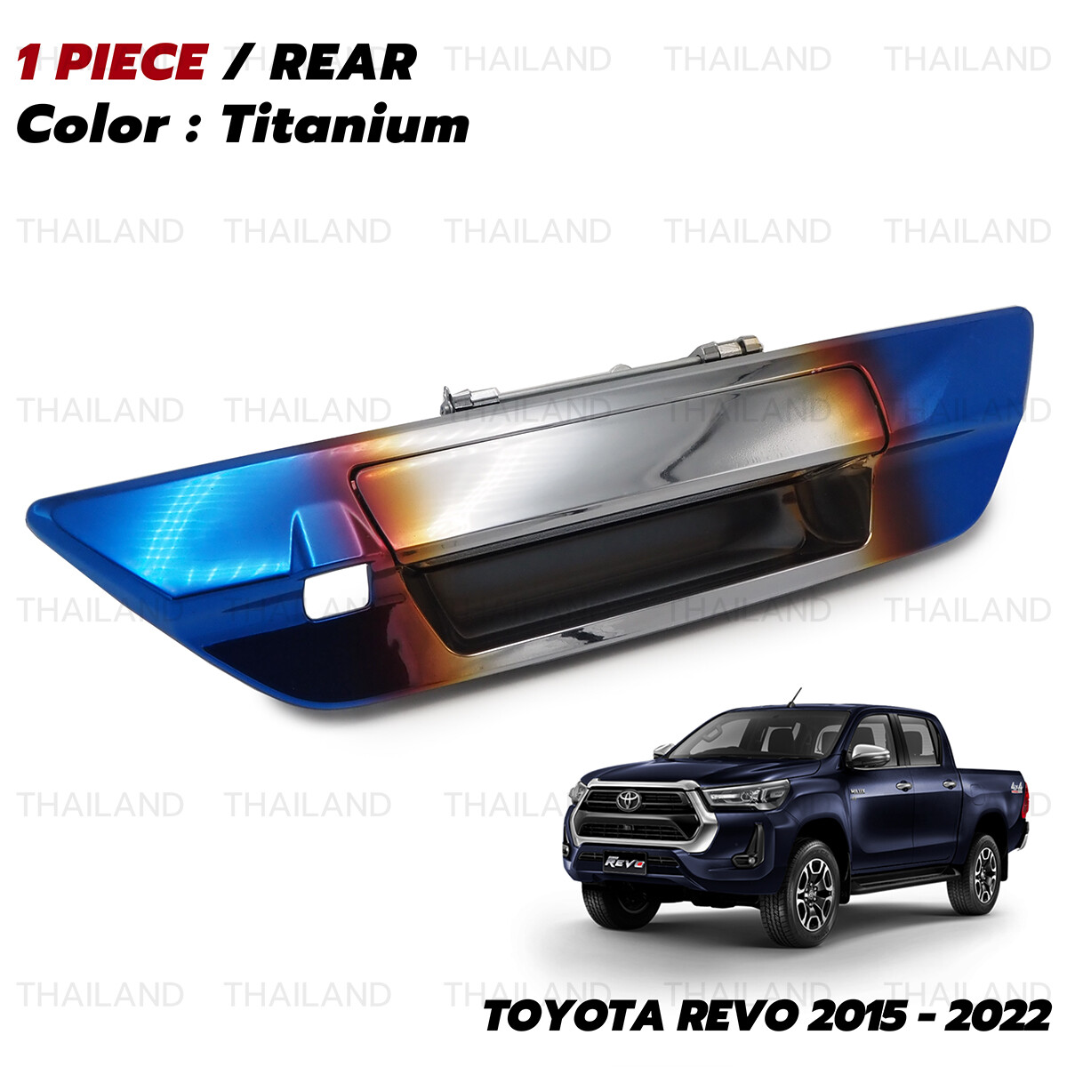 Anodized Tailgate Handle + Camera Hole Fits Toyota Hilux Revo SR5