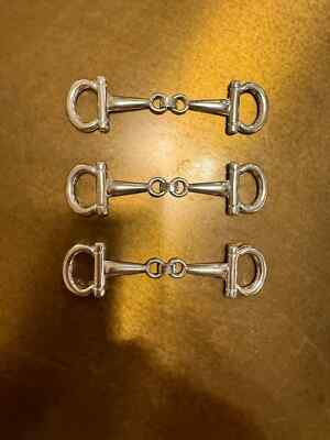 2 Silber Metall Pferd Gebiss Schnalle Einfach Scharnier Reiter Schal Ring Clip Kleidung