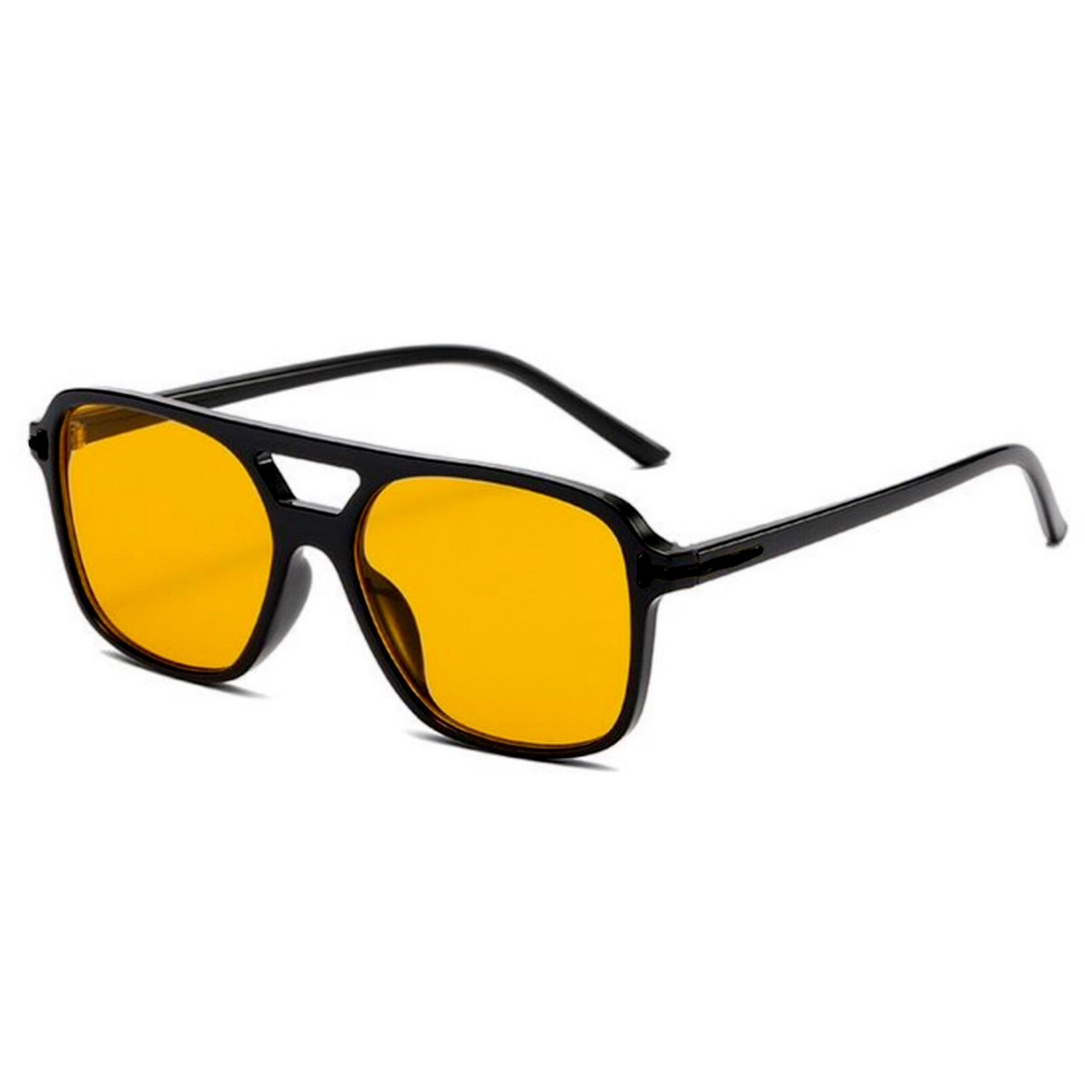 Chic Gunmetal Aviator Sunglasses with Yellow Lenses Buy silver Aviator women main image 2