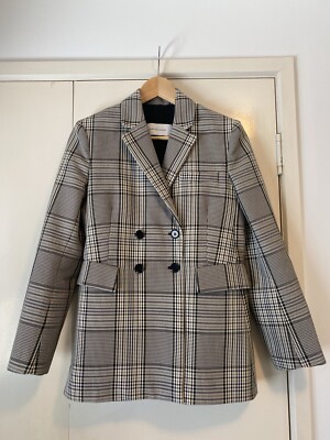 Scanlan Theodore Plaid Tailored Double Breasted Blazer Jacket