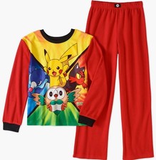 Pokemon 6 7 8 12 14 16 S M L XL Boy 2 Piece Sleepwear Pajamas Flannel New