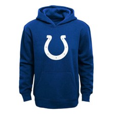 Outerstuff Boy's Indianapolis Colts Primary Logo Fleece Hoodie Blue Medium