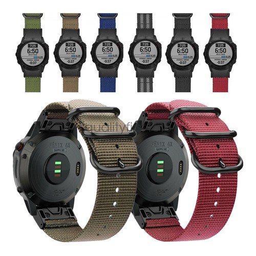 Quick-Fit Military Nylon Watch Band Strap For Garmin Fenix 7X /6/6X/6S 5/5X  Plus | eBay
