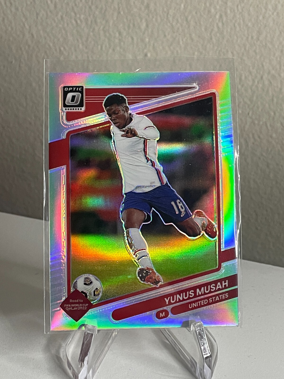 Yunus Musah HOLO 2021-22 Panini Donruss Optic World Cup Qatar #161 USMNT PRIZM